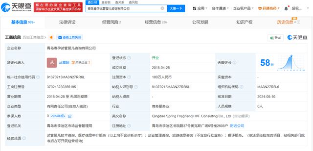 青岛涉代孕试管婴儿公司拟注销