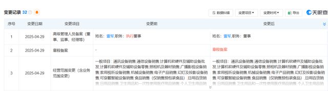 雷军，职务调整！