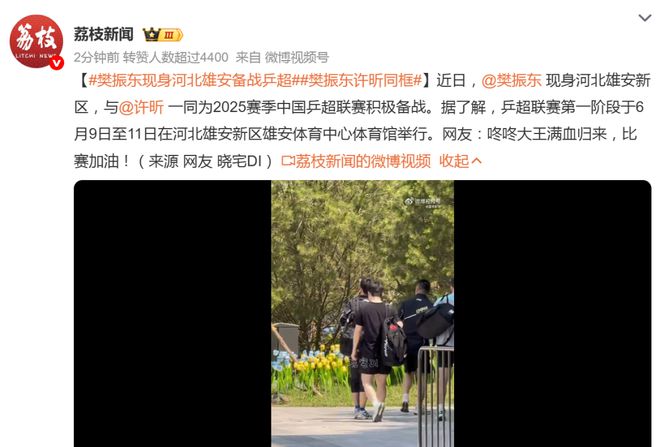 快乐乒乓又回来了！樊振东许昕等现身河北雄安，备战2025乒超联赛