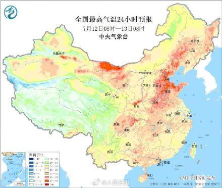 气温预报图肉眼可见变热了