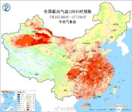 气温预报图肉眼可见变热了