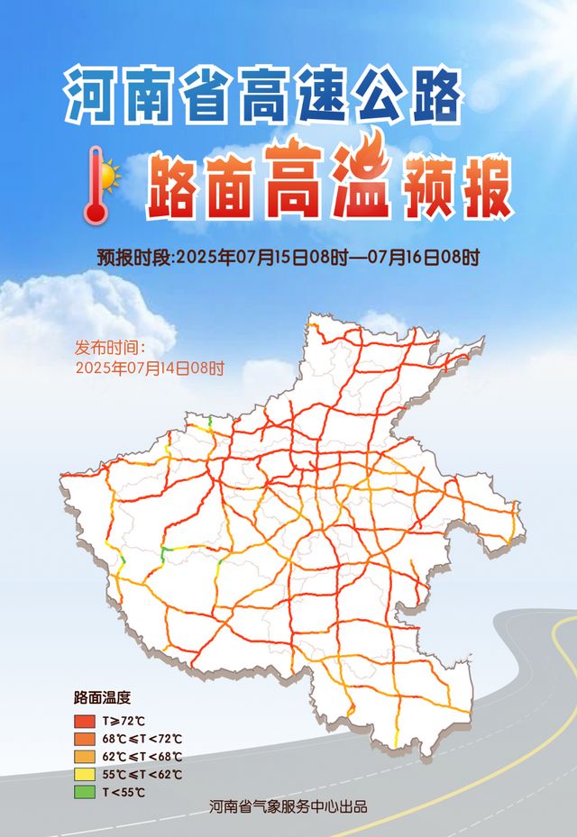 河南路面温度将超72度！体感温度将超50度，警惕中暑