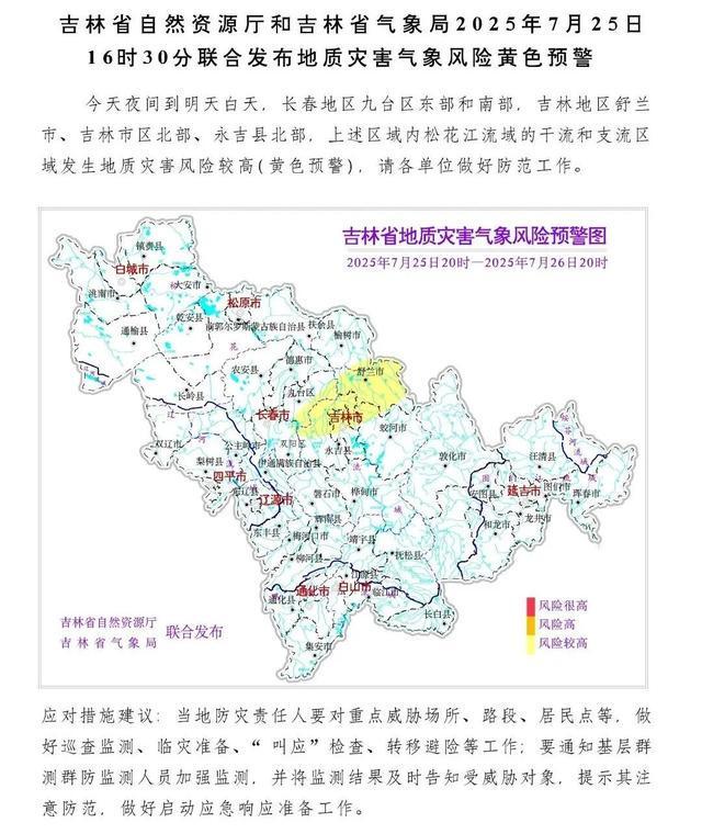 最新预警！大到暴雨！吉林省这些地方注意防范→