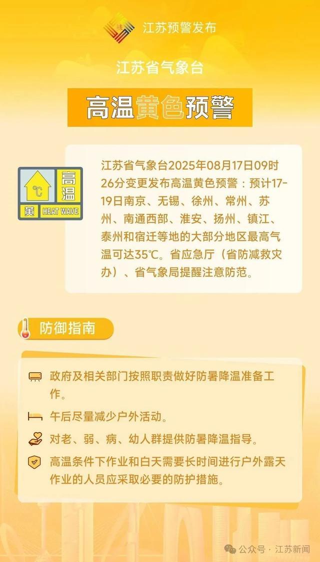 江苏最新预警：南京、无锡、徐州、常州、苏州、南通、淮安、扬州、镇江、泰州、宿迁注意！