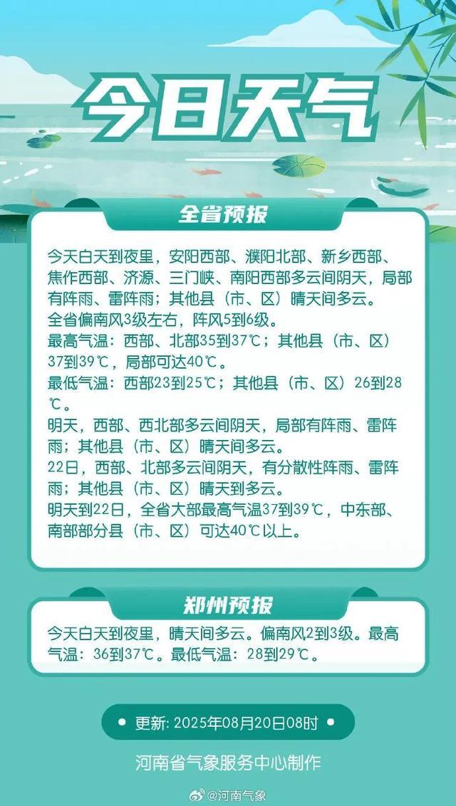 42℃+！郑州发布高温橙色预警，河南明天局地有阵雨、雷阵雨，这轮高温要持续多久